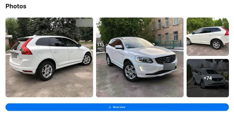Oficiálny príklad carVertical: Staršie fotografie a inzerát
